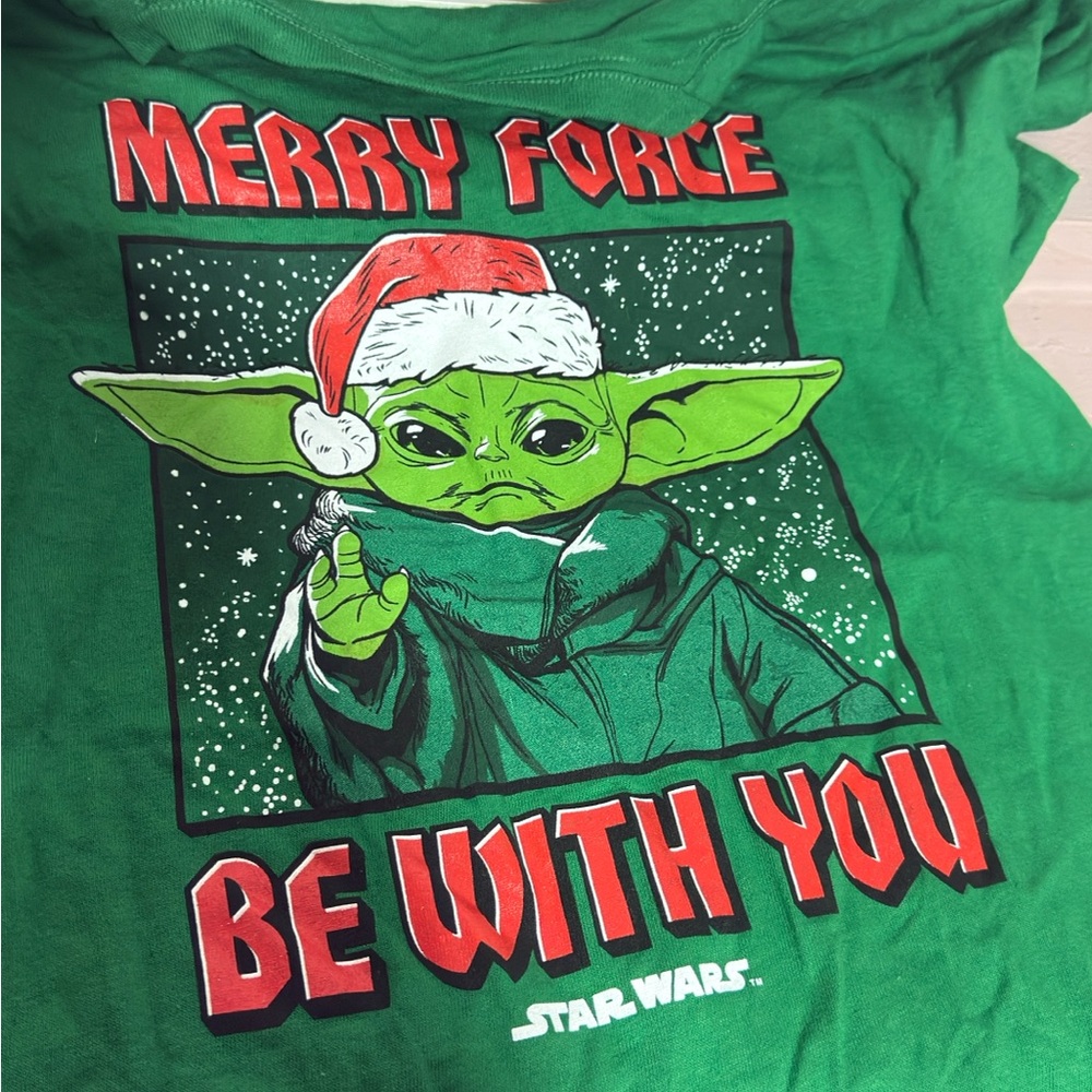 Star Wars Green Kids Tee - Yoda Holiday Design